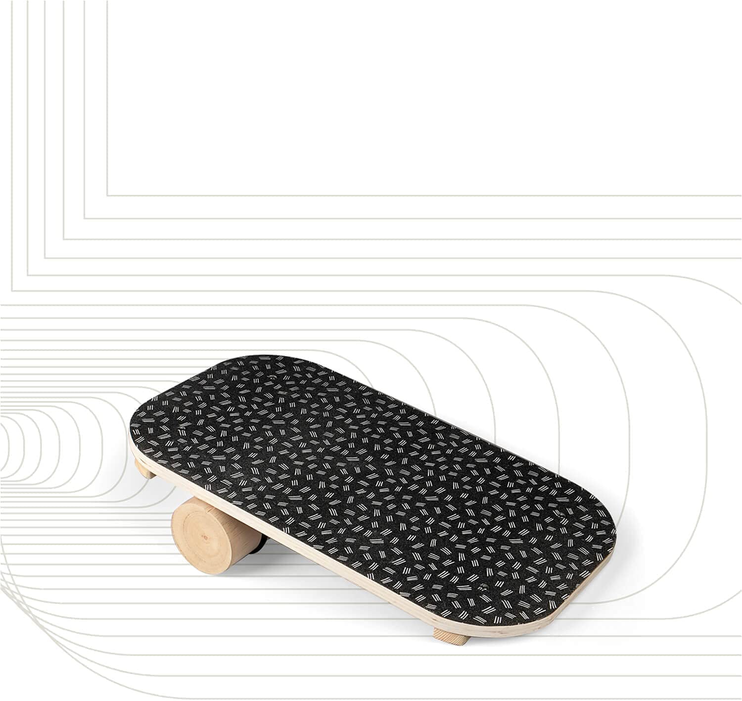 SportPlus Balance Board de Madera con Rodillo y Cinta de Agarre Antideslizante